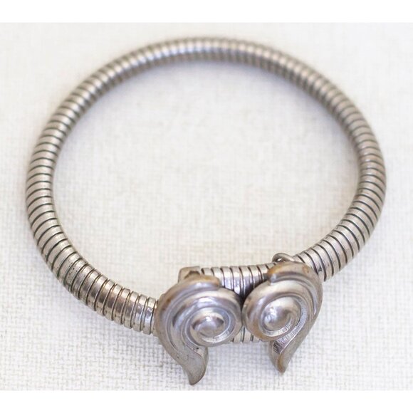 7 inch, Vintage Silver Tone Abstract Angelic Wings Bangle - AB2 - Picture 2 of 3